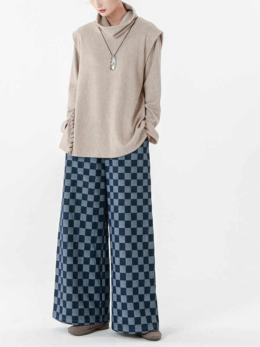 PLUS Size - Women Solid Color Knitted Long Sleeve Sweater